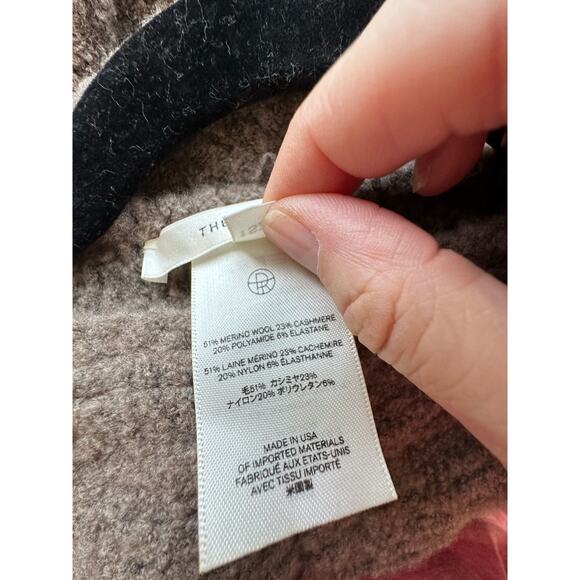 NWT The Row Follain Fringe Poncho in Fawn Melange Wool Cashmere Pullover Sweater - Picture 9 of 16